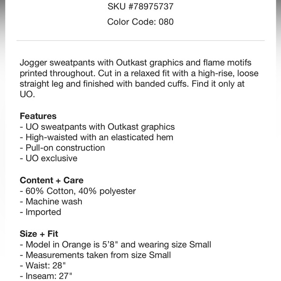 NWT Urban Outfitters X Outkast Flame Joggers Sweatpants - Picture 12 of 16